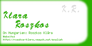 klara roszkos business card